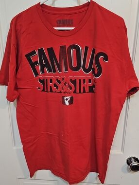 Famous Stars & Straps Red Tee with Black Logo